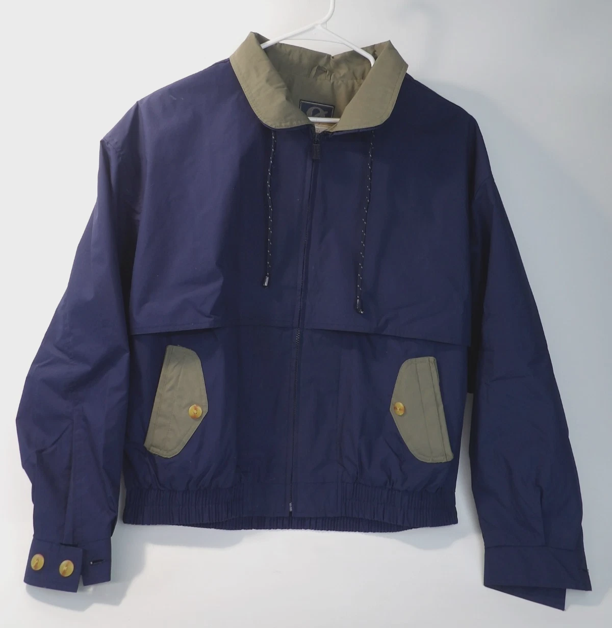 Gear for Sports Mens XL Full Zip Vented Windbreaker Jacket Navy and Gray-Green