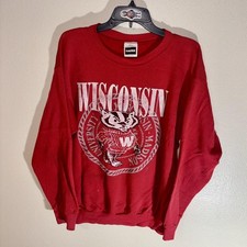 Vintage 90s WISCONSIN BADGERS Crewneck NCAA Sweatshirt RARE Adult XL