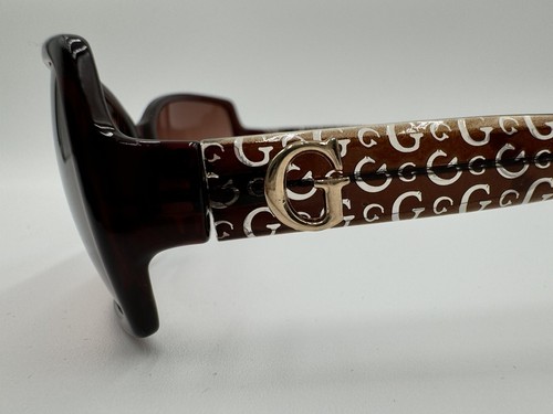 Guess Factory Brown Gradient Butterfly Ladies Sunglasses White Logo In Gold Case - Picture 2 of 6