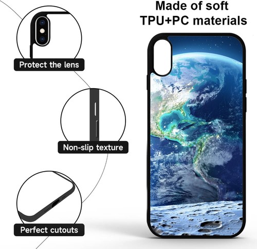 For iPhone X XS 11 12 13 14 15 Pro Max Earth View from Moon Covers - Picture 199 of 240