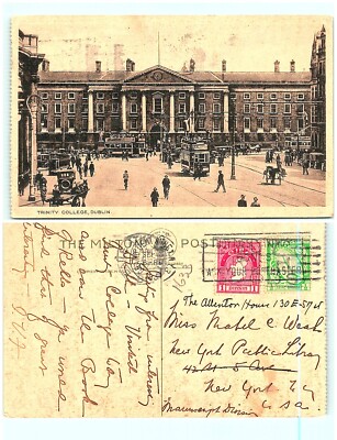 S04-5900, TRINITY COLLEGE, DUBLIN, *IRELAND 1930S TO USA, POSTCARD