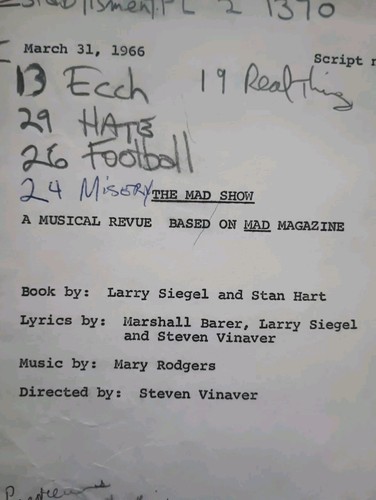 THE MAD SHOW (1966) Original Musical Revue Script based on Mad Magazine Sondheim - Picture 8 of 18