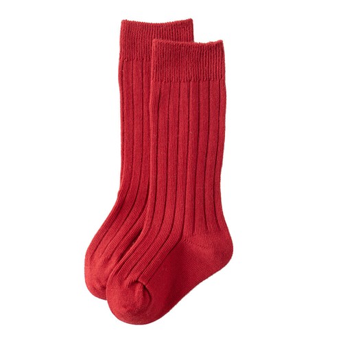 Paquete de 2 calcetines acanalados lisos estilo español hasta la rodilla para bebés niños y niñas 0-3 años - Imagen 5 de 45