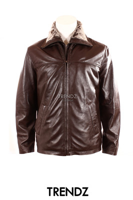 Men's BRUTE BROWN Classic Style Smart Designer Real Lambskin Leather Jacket