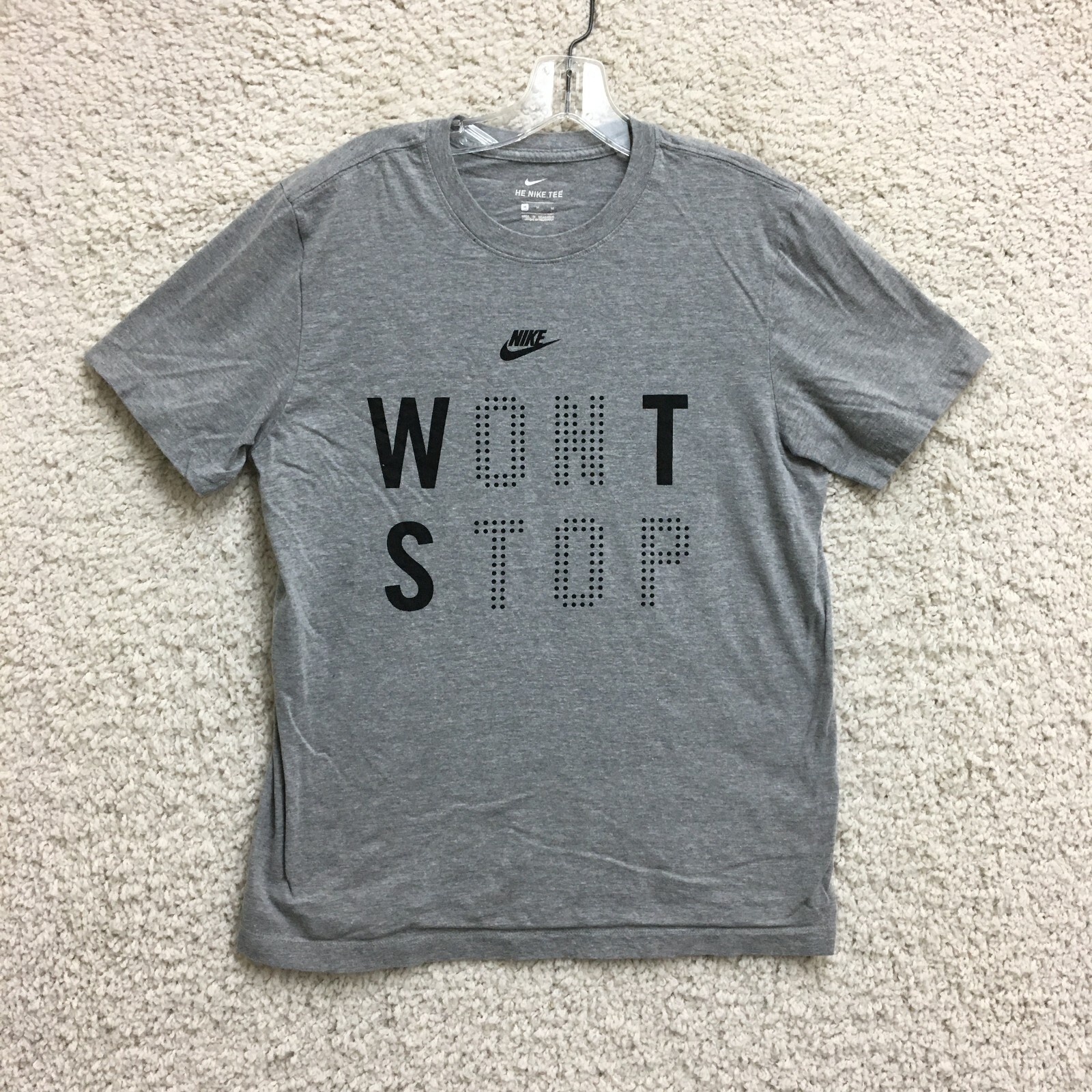 Nike Wont Stop Swoosh Crewneck Graphic Tee for Men in Medium Gray
