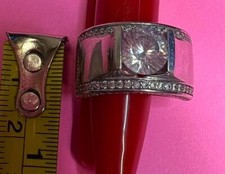 PAJ CZ Cubic Zirconia 10g Sterling 925 Cocktail Statement Ring Size 7