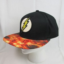 The Flash DC Comics Ball Cap Lightning Flame Bill Original Snapback Hat