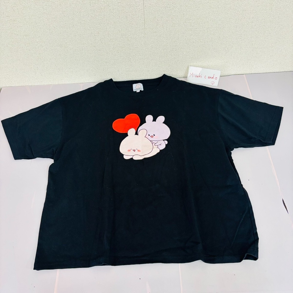 Asamimi Chan T-shirt Black Unused No Tags Black Heart Short