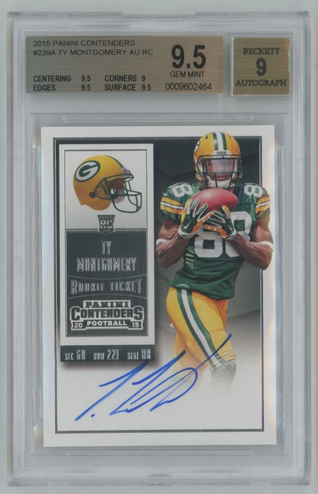 Ty Montgomery Panini Contenders Rookie of the Year Contenders Autographs #ROYTY Gold