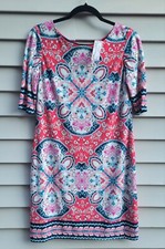 Eliza J Shift Dress $140 Sz 6  Floral Zipper NWT