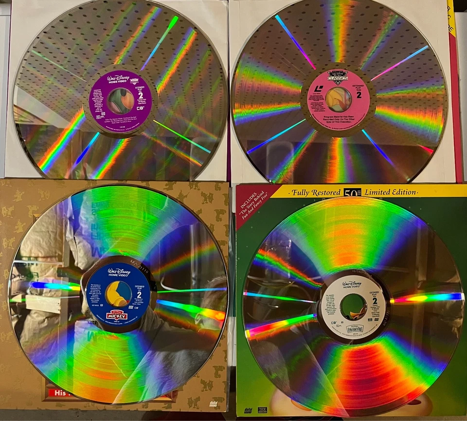 4x Disney Laserdiscs Mickey Mouse Prince Pauper Jack Beanstalk! Foto 4 de 4