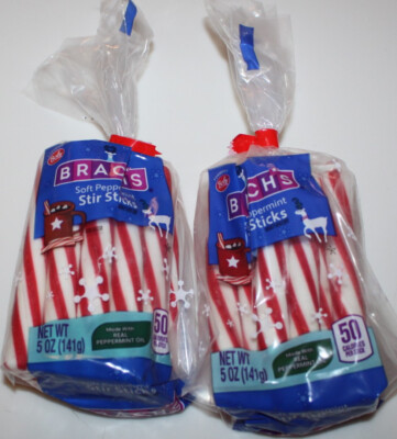 Brach's 2-PACK Soft Peppermint Stir Sticks Fat and Gluten Free 10 oz BB  06/2027