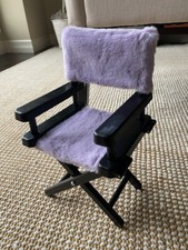 American Girl Kavi purple faux fur director chair for 18" doll NEW
