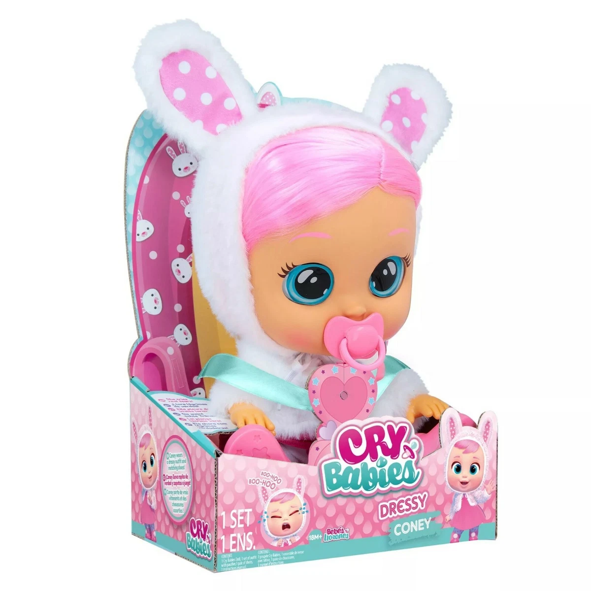 Cry Babies Dressy Coney 12 Baby Doll - Pink Hair