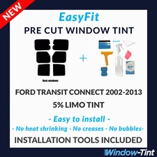 EasyFit Static Pre Cut Tint & Tools For Ford Transit Connect 2002-13 5% Limo