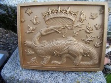 RE0198  BLASON  MURAL SALAMANDRE MEDIEVAL ARMOIRIE  PIERRE RECONSTITUEE PROMO