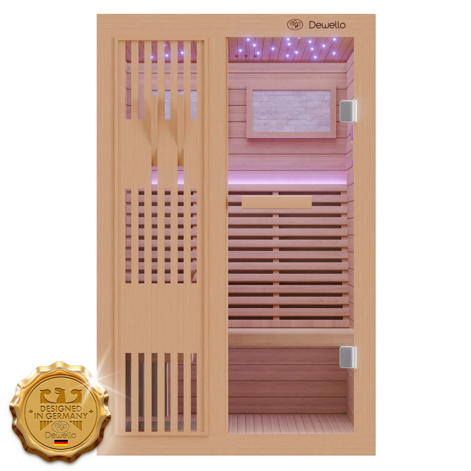Dewello Finnische Traditionelle Sauna Saunakabine Ecksauna Komplettsauna 