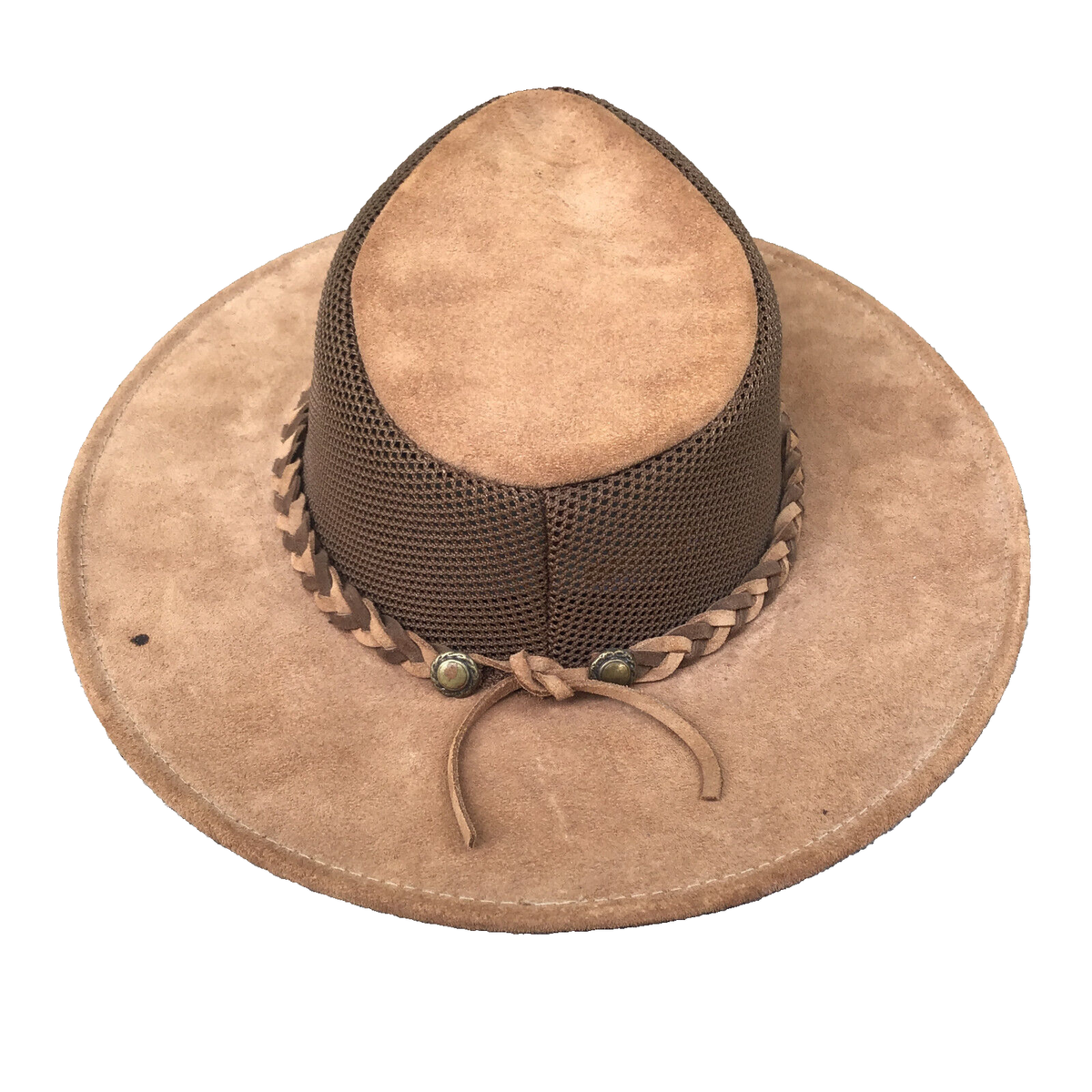 NWT Henschel Hat Co. Tan Suede Cow Hide Brimmed Hat Sz. L Regina Suede Leather Walker Hat - Henschel Hats main image 2