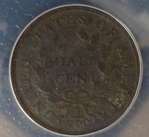 1803 1/2C Half Cent Rotated Die Error ANACS VG 8 DETAILS Bent / Corroded #311 - Picture 3 of 4
