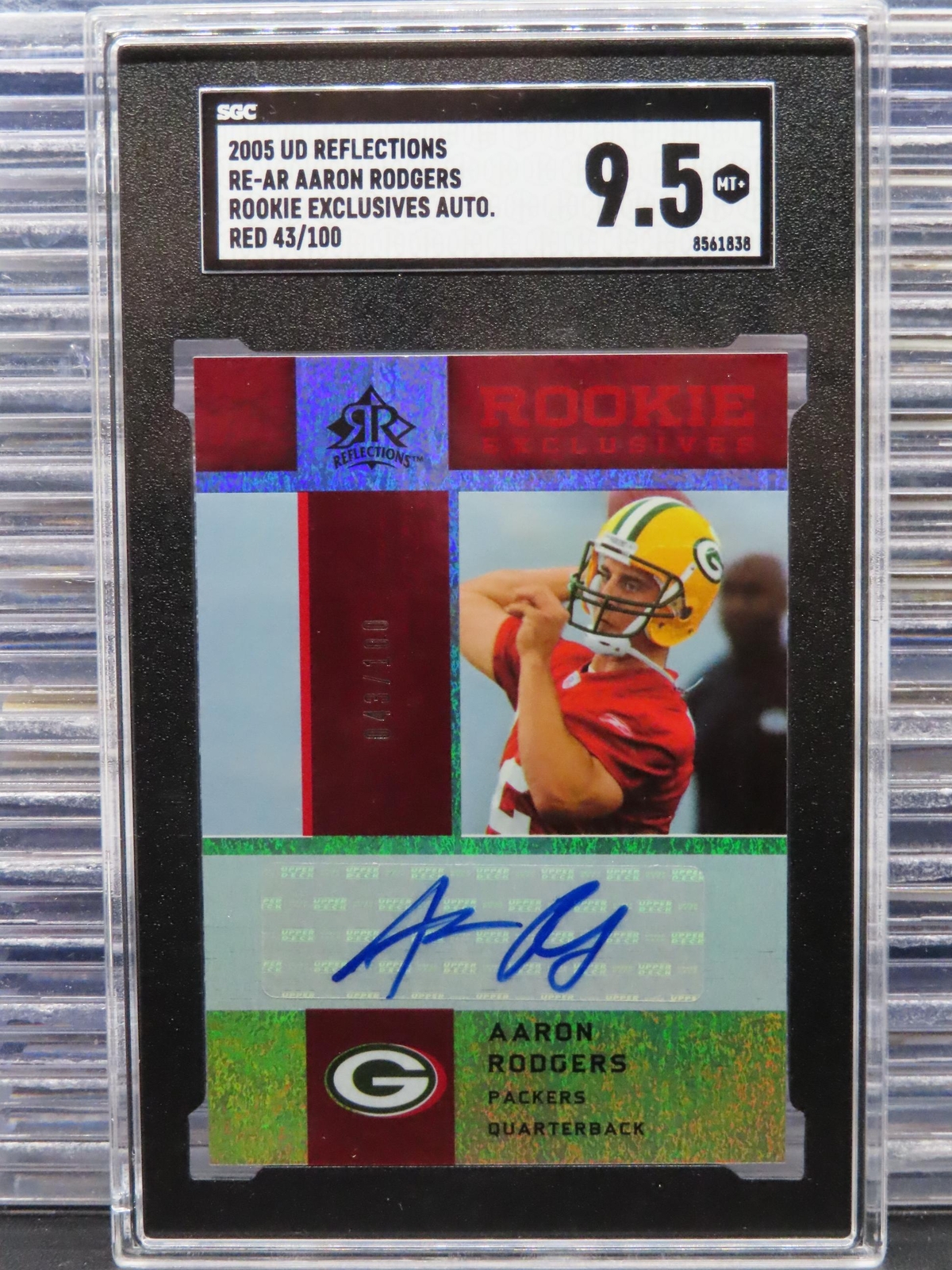 Aaron Rodgers Upper Deck Reflections Signature Reflections #SRAR Red