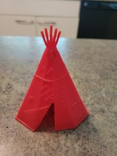 Vintage 1950s 1960s Unknown Maker Red Plastic TEEPEE Native American Accessory