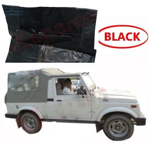 FüR Suzuki Schwarzes Soft-Top-Dach Langer Aufbau SJ410 SJ413 Samurai Gec-image