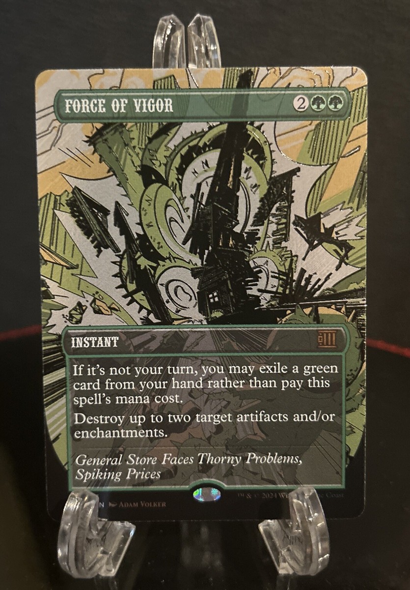 MTG Force of Vigor Textured Foil Outlaws of Thunder Junction NM