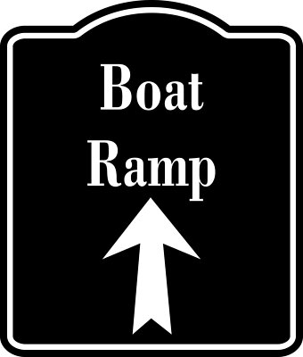 Boat Ramp Up Arrow BLACK  Aluminum Composite Sign