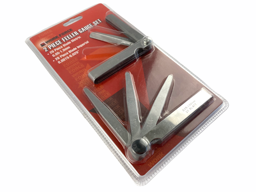 2 Piece Feeler Gauge Set 20 Blade Metric and 26 Blade Imperial Thickness Gauges - Picture 5 of 12