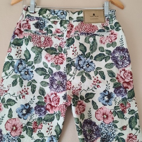 Teddy Fresh Tapestry Pants Unisex Sz 28 Beige Pink Multicolor Floral Lined NWOT - Picture 11 of 14