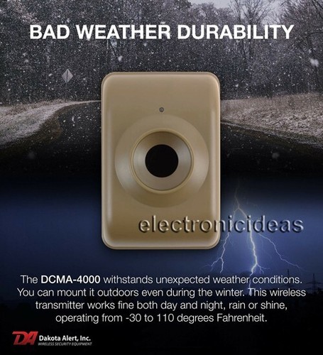 DAKOTA ALERT DCMA-4000 WIRELESS MOTION DRIVEWAY SECURITY ALARM - 6 SENSORS - NEW - Picture 7 of 9