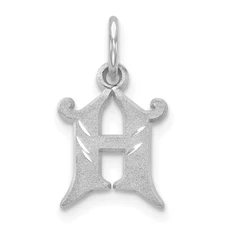 Real 10ktW Diamond-cut Initial H Charm