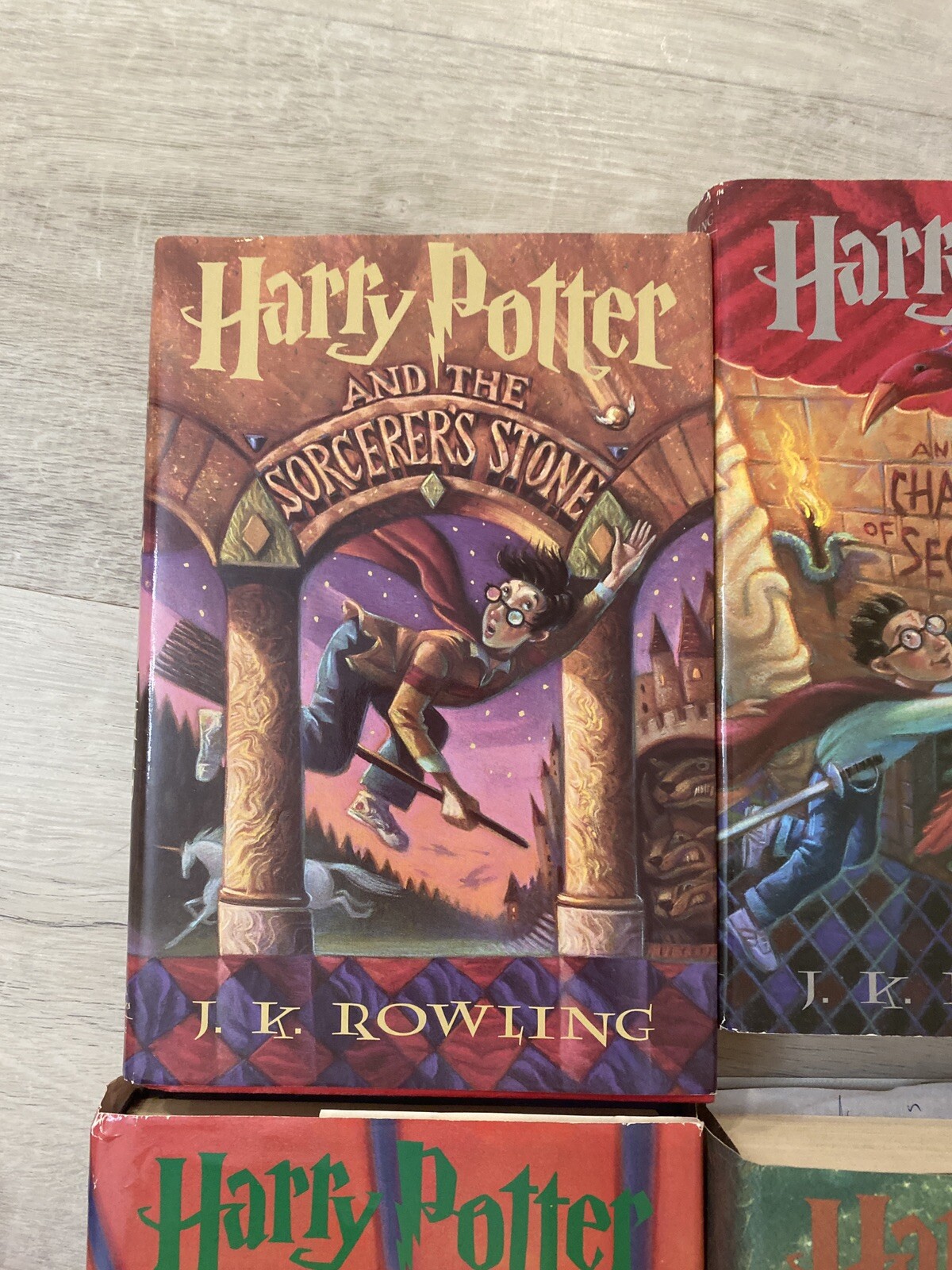 Harry Potter Hardcover Books J.K. Rowling Lot Chamber of Secrets Goblet