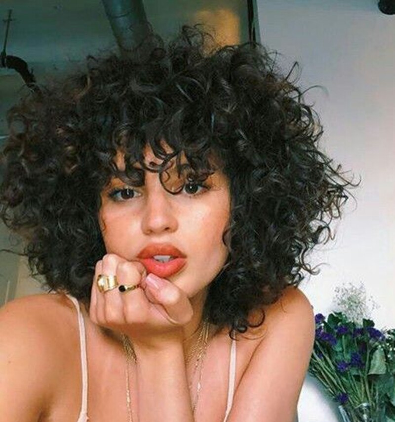 Black Curly Synthetic Short Wig s-l400.jpg main image 3