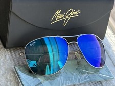Maui Jim Cliff House MJ 247 17 Silver Titanium Frame Hawaii Blue Polarized Lens