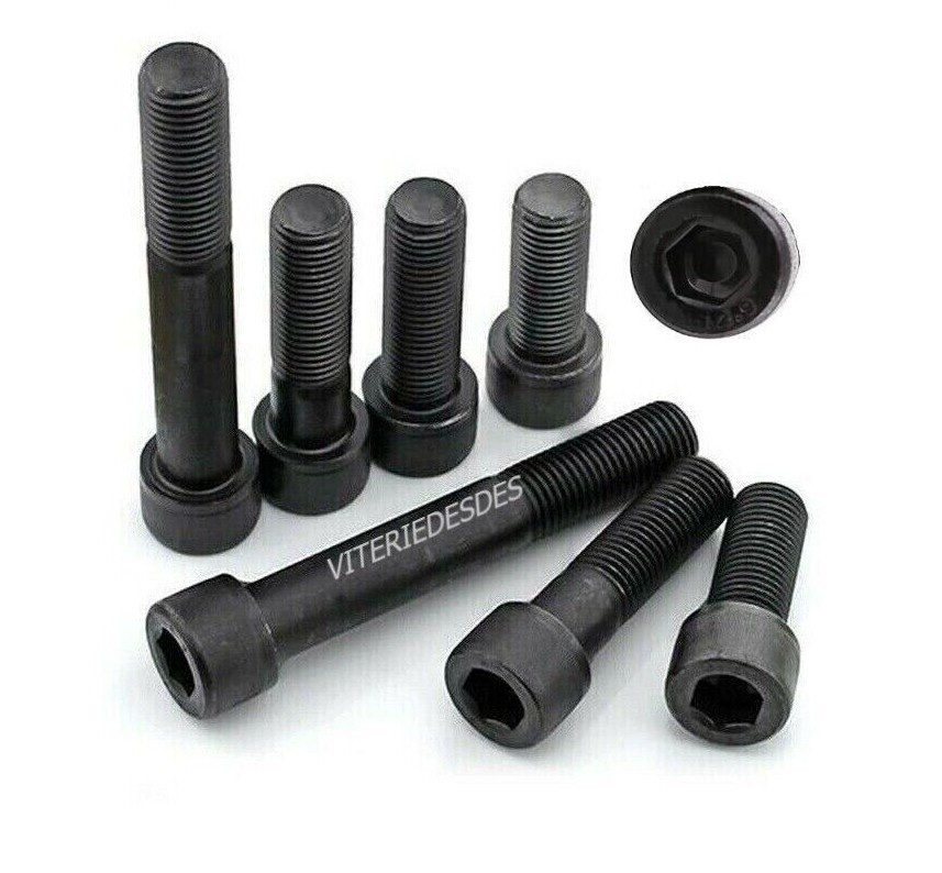 VITI M6 A BRUGOLA TESTA CILINDRICA TCEI UNI 5931 DIN 912 IN ACCIAIO 12.9 BRUNITO