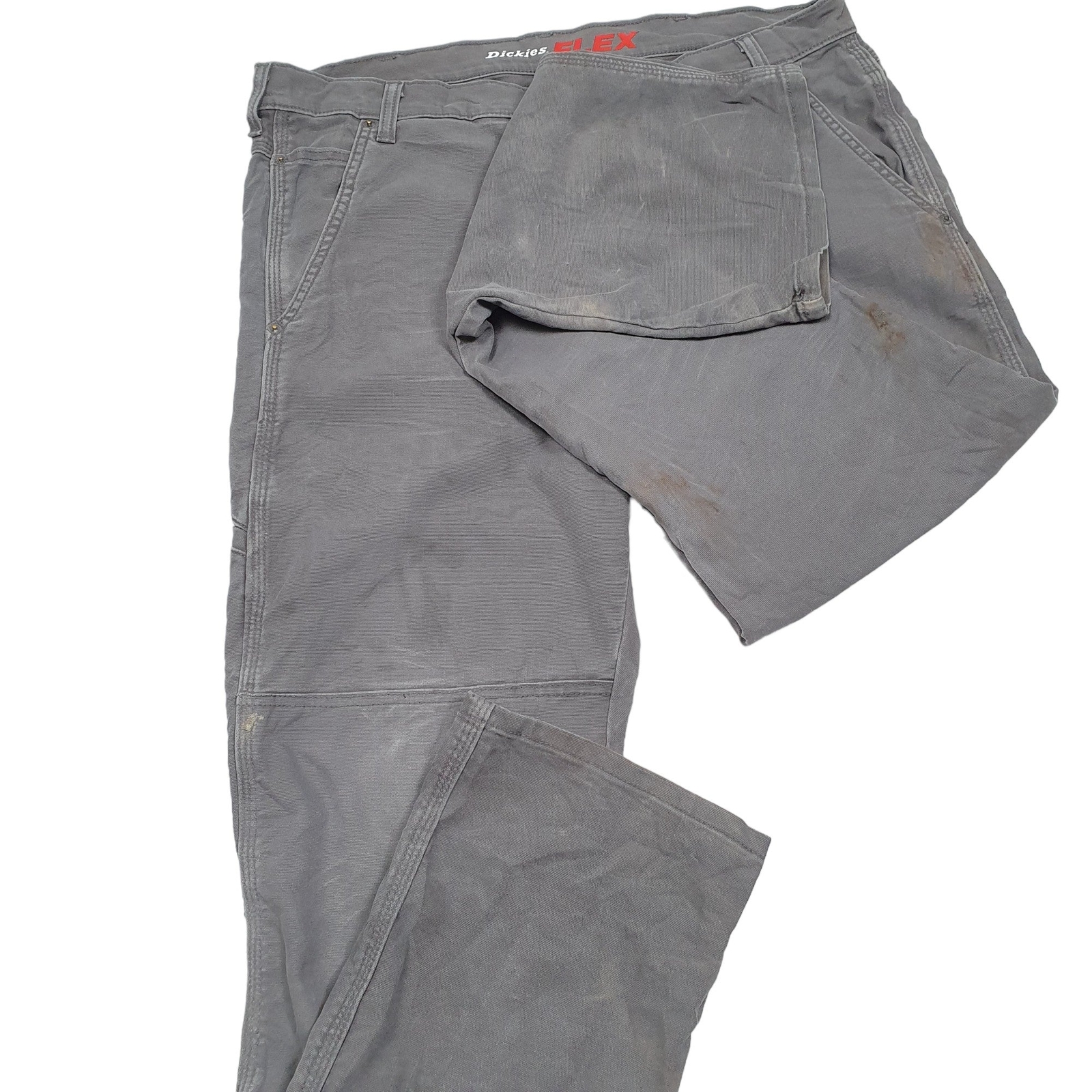 DICKIES Flex Stretch Carpenter Workwear Trousers Cotton Grey Mens W38 L34 image 4