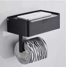 Matte Black Matte Toilet Paper Holder with Flushable Wipes Dispenser Stainless
