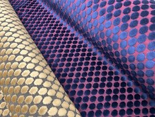 ART DECO spot VELVET fabric CHENILLE upholstery by ROMO 140cm wide MATERIAL gold