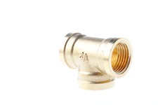 2pcs 3 ways 1/2" BSP Tee Female Connection Pipe Brass Coupler Adapter