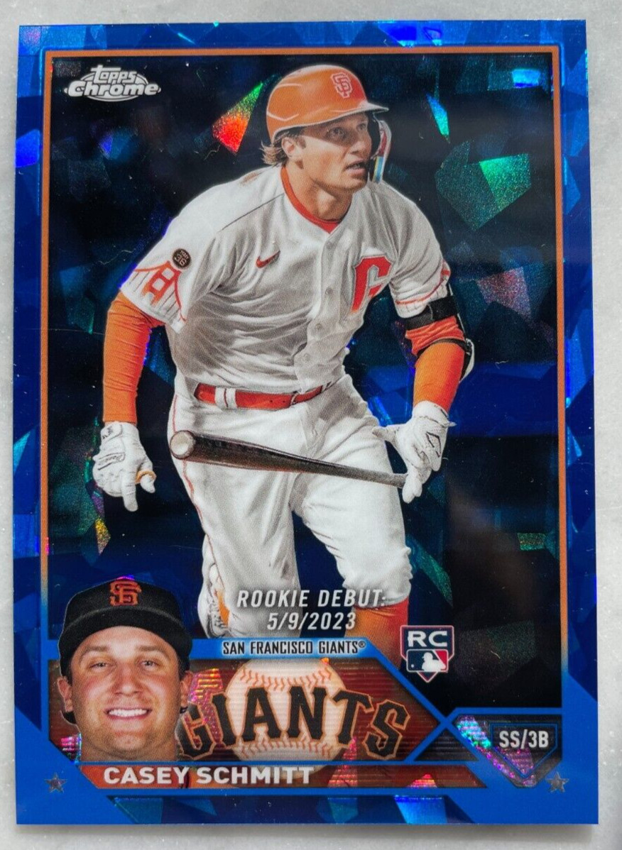2023 Topps Chrome Update Sapphire Baseball Casey Schmitt RC Rookie Debut-Giants