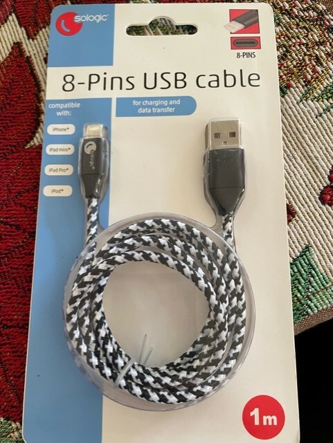 Sologic iPhone Ipad MINI & PRO IPOD 8 PIN Cloth Cable USB Charging