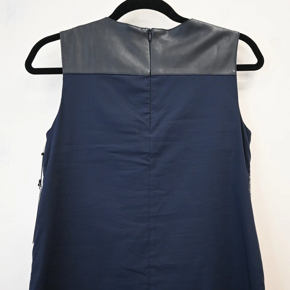 Top Bailey/44 Hopper Tweed Talla XS Azul Naranja Sin Mangas Flecos Borde de Cuero Foto 4 de 4