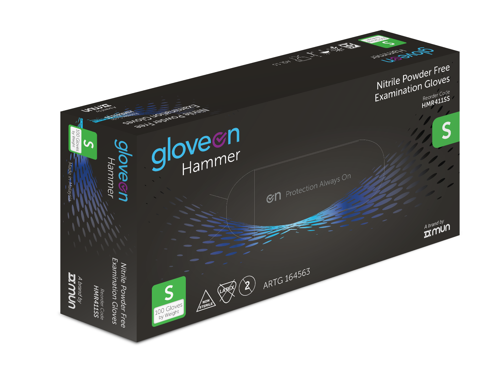 100 x DISPOSABLE GLOVES BLACK NITRILE LATEX & POWDER FREE EXAMINATION