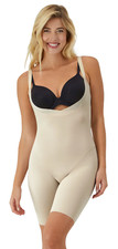 Maidenform Shapewear Mid-Thigh Bodysuit Extra Firm Shaping FL0048 L Transparent