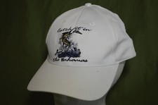 Catch It In Bahamas Souvenir White Fishing Cap Hat Adjustable by Bahama Sport