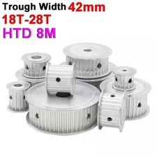 HTD 8M Timing Belt Pulley AF-Type 18T-28T Bore 8-35mm For 42mm Wide Timing Belt