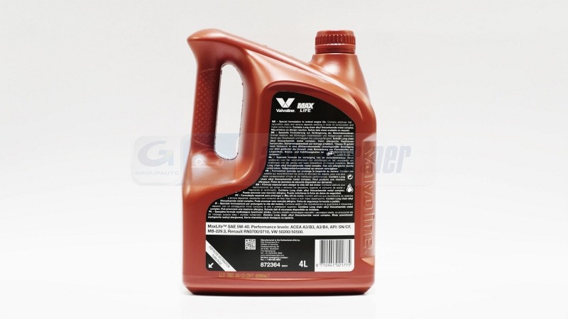 ✅Fits VALVOLINE OLEJE 872364 VALVOLINE MAXLIFE 5W40 4L ⭐UK Seller⭐ - Image 3