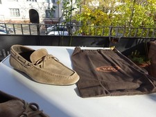 TOD`S TODS Her Schuhe Slipper Loafer Wildleder Beige Italy Gr.41,5(UK7,5) f.Neuw