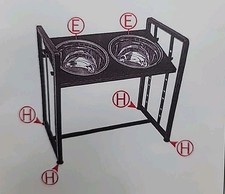 Elevated Dog Bowls Stand with 2 Stainless Steel Food  Water for Small To Large